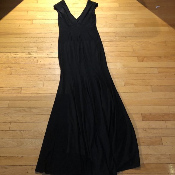 Brand New Women's Betsey & Adam Full-Length Mermaid-Cut Black Gown - Picture 7 of 16